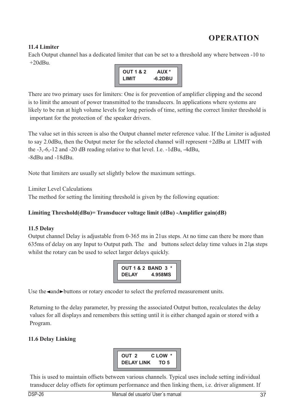 Operation | D.A.S. Audio DSP-26 USB User Manual | Page 39 / 44