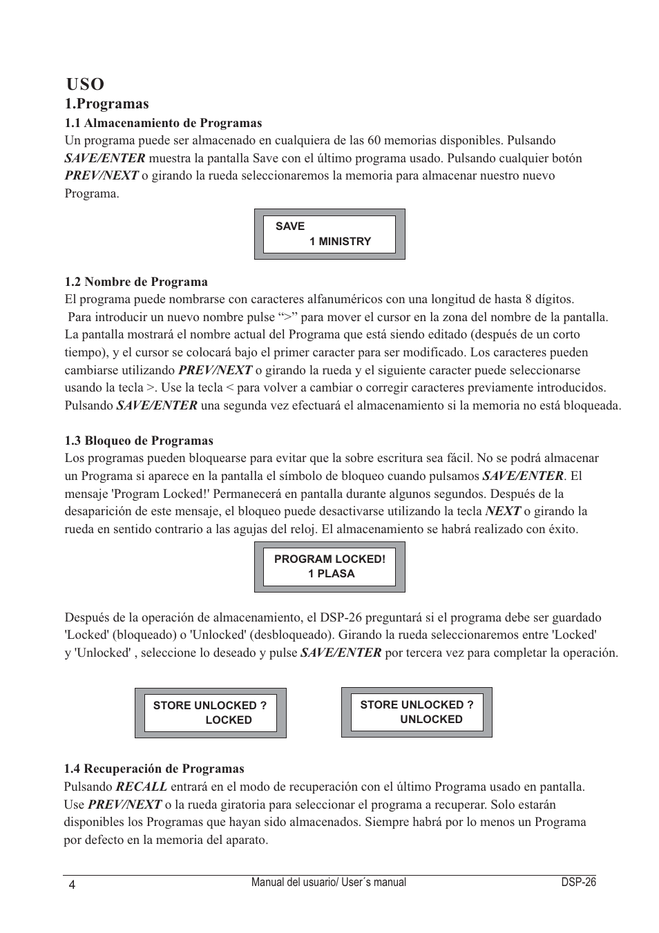 Programas | D.A.S. Audio DSP-26 USB User Manual | Page 6 / 44