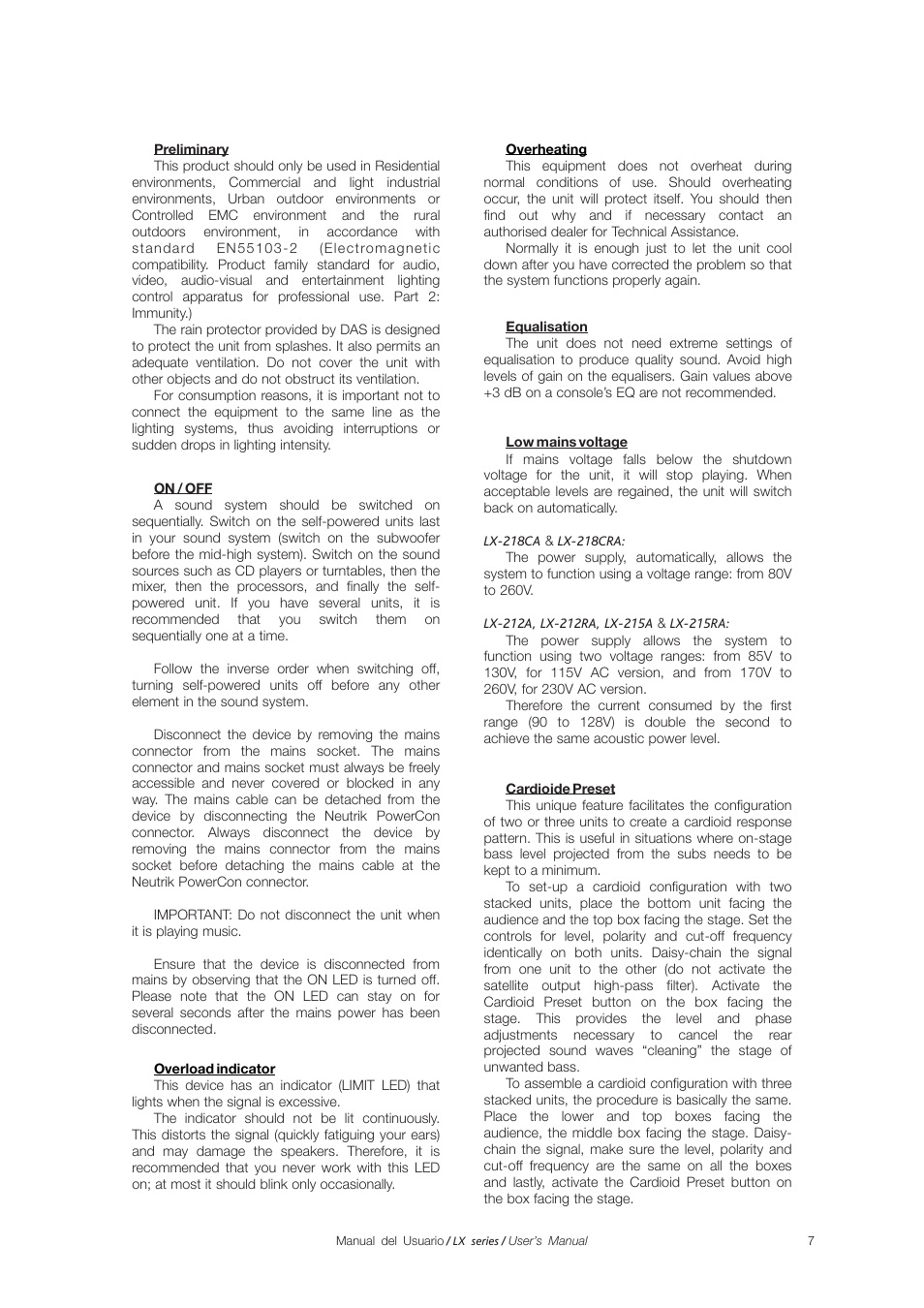 D.A.S. Audio LX Series User Manual | Page 13 / 30