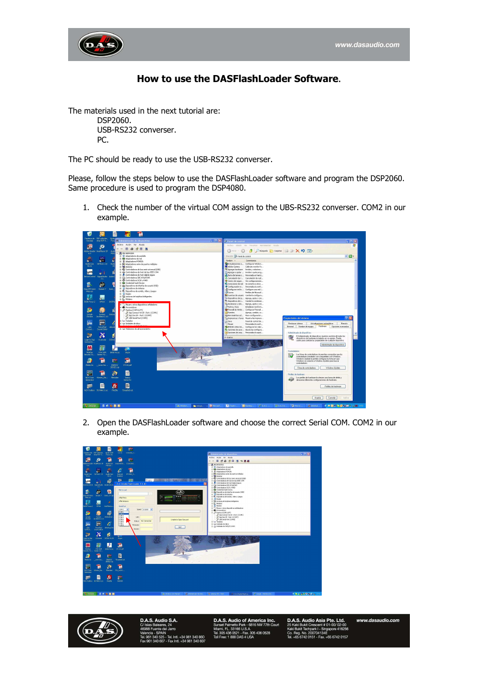 D.A.S. Audio DASFlashLoader User Manual | 4 pages