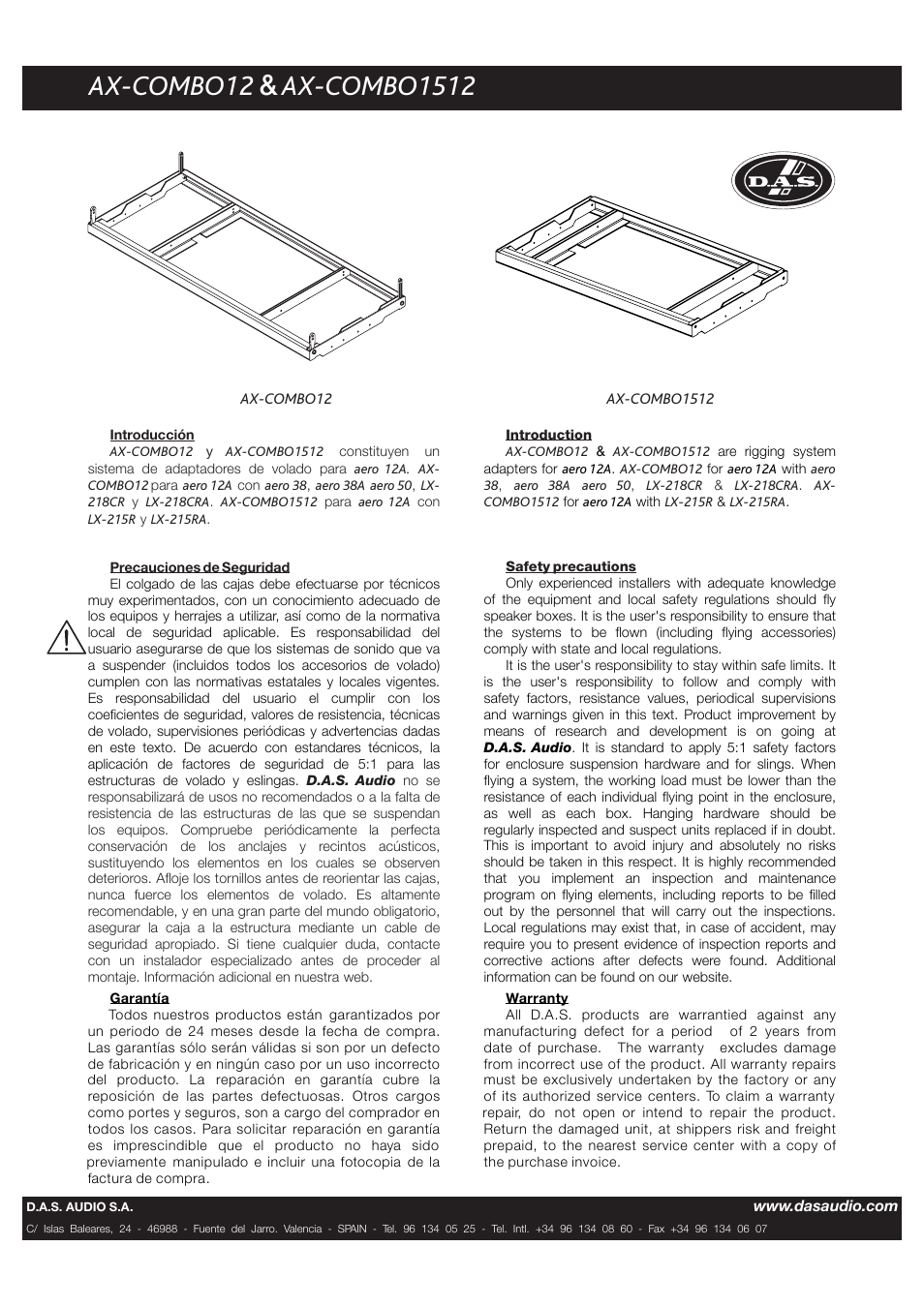 D.A.S. Audio AX-COMBO1512 User Manual | 2 pages