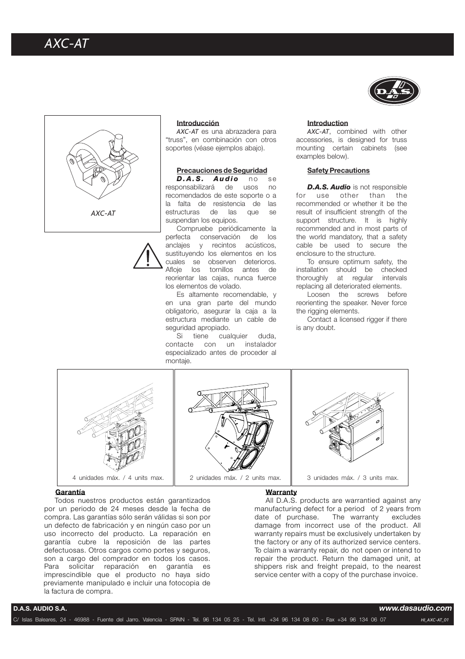 D.A.S. Audio AXC-AT User Manual | 1 page