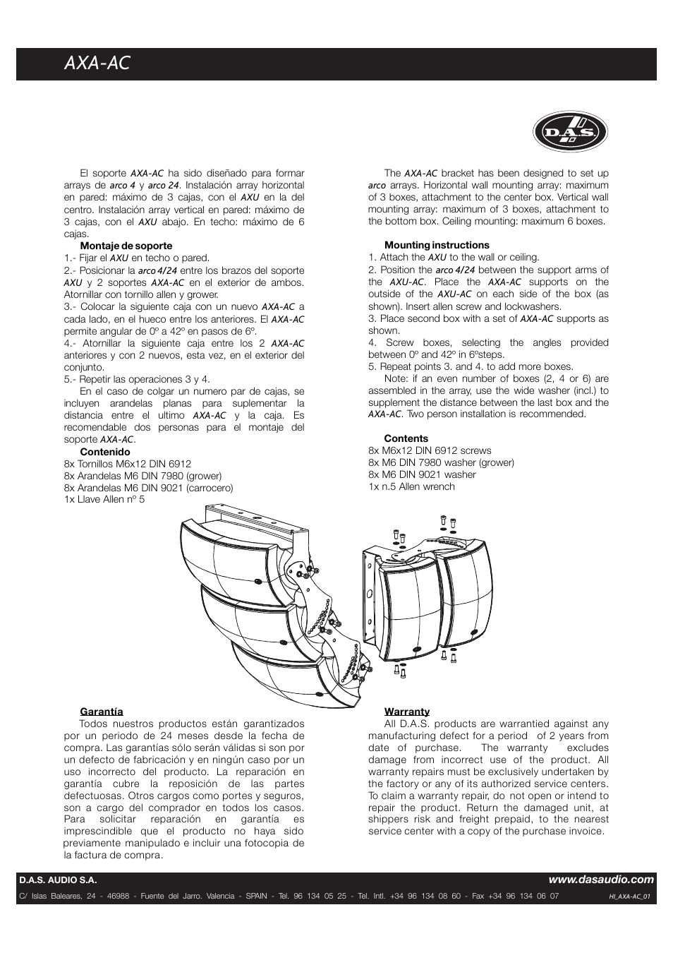 D.A.S. Audio AXA-AC User Manual | 1 page