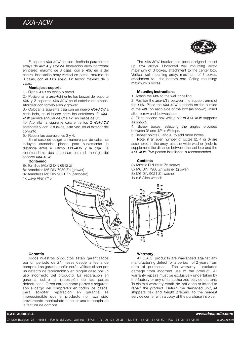 D.A.S. Audio AXA-ACW User Manual | 1 page