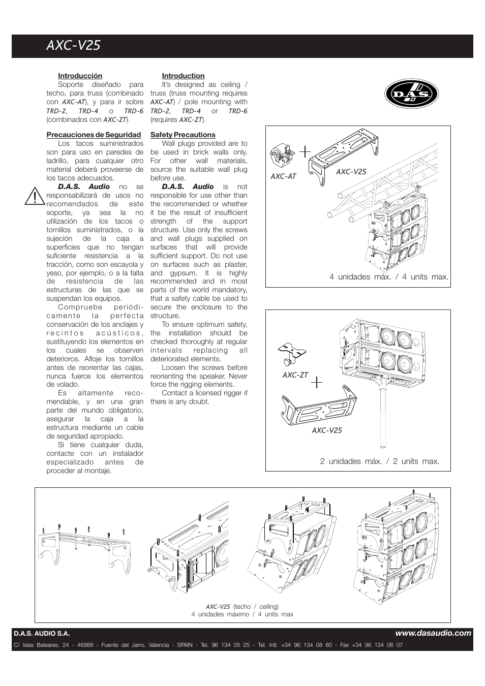 D.A.S. Audio AXC-V25 User Manual | 2 pages