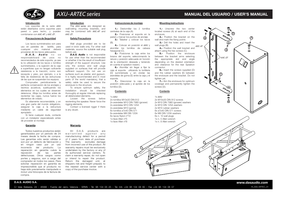 D.A.S. Audio AXU-Artec User Manual | 1 page