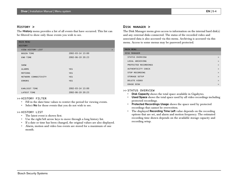 Bosch Divar -Digital Versatile Recorder User Manual | Page 46 / 80