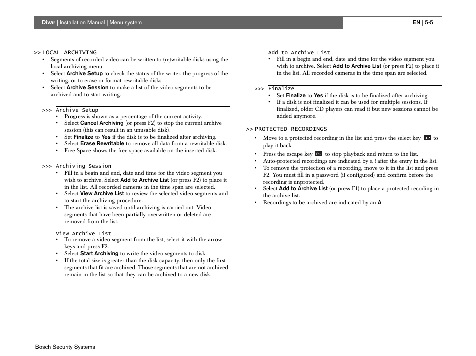 Bosch Divar -Digital Versatile Recorder User Manual | Page 47 / 80