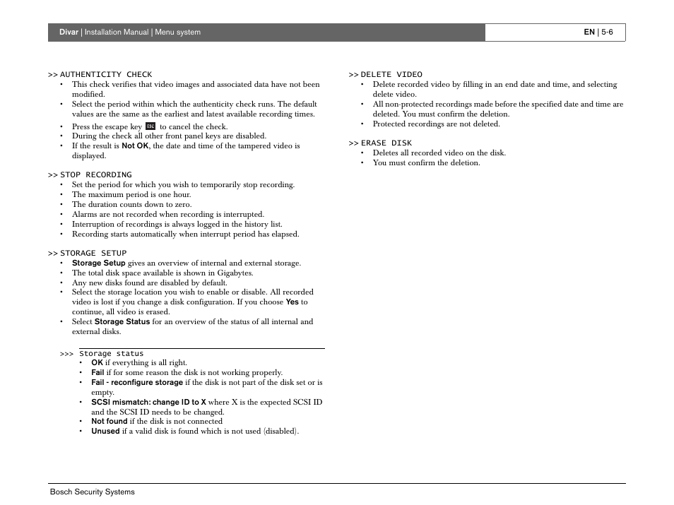 Bosch Divar -Digital Versatile Recorder User Manual | Page 48 / 80
