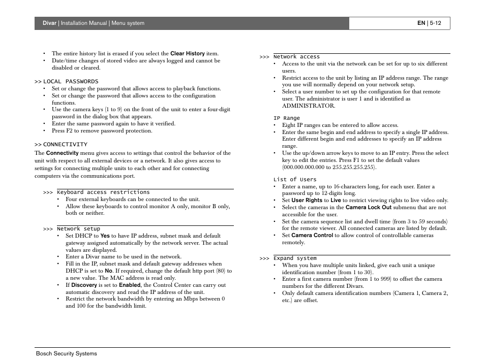 Bosch Divar -Digital Versatile Recorder User Manual | Page 54 / 80