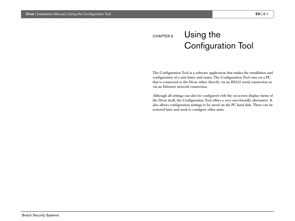 Using the configuration tool | Bosch Divar -Digital Versatile Recorder User Manual | Page 59 / 80