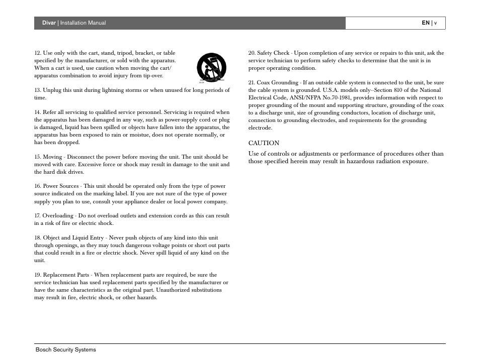 Bosch Divar -Digital Versatile Recorder User Manual | Page 7 / 80