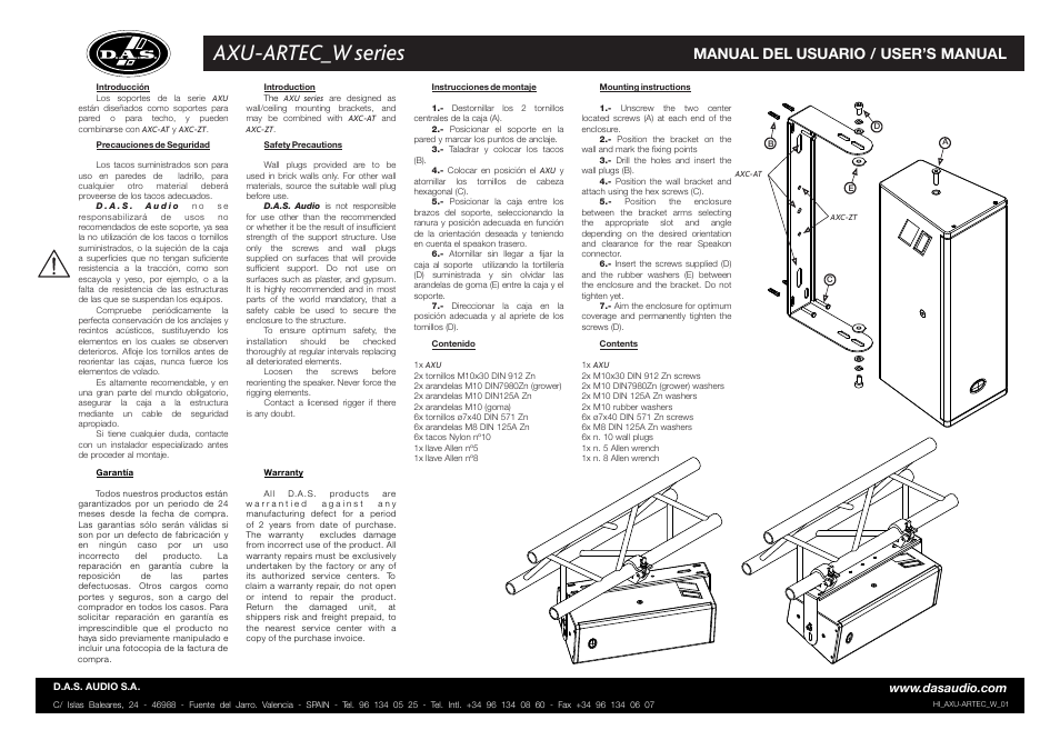 D.A.S. Audio AXU-Artec-W User Manual | 1 page