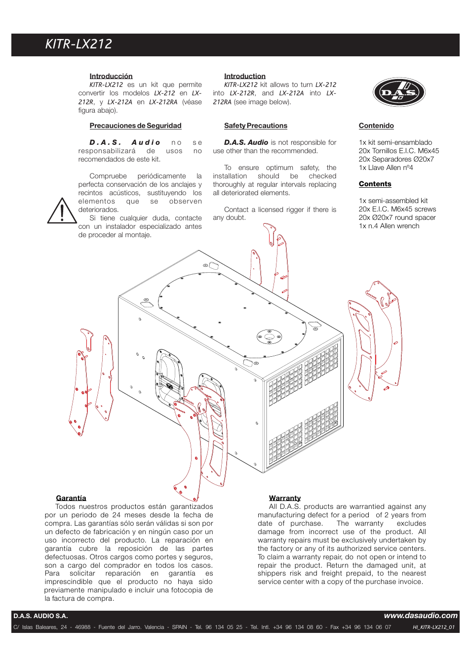 D.A.S. Audio KITR-LX212 User Manual | 1 page