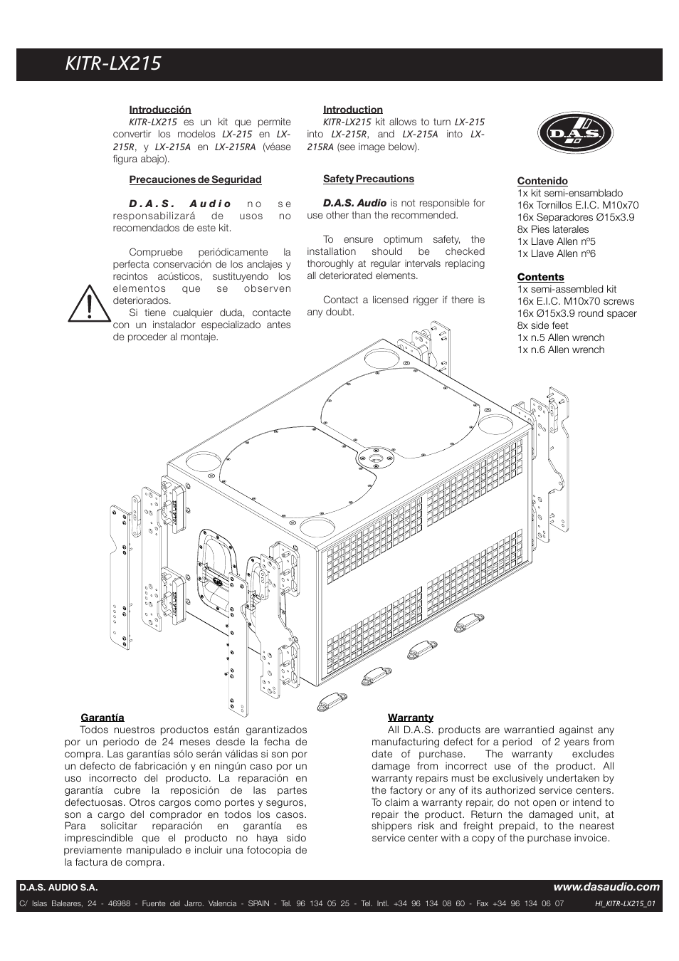 D.A.S. Audio KITR-LX215 User Manual | 1 page