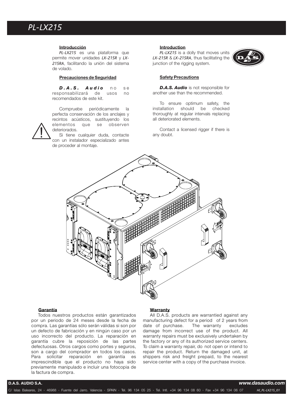 D.A.S. Audio PL-LX215 User Manual | 1 page