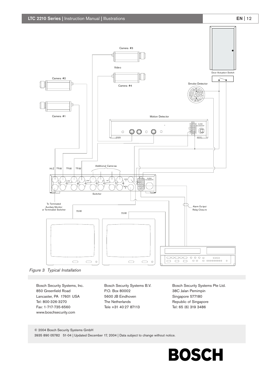 Figure 3 typical installation | Bosch LTC 2210 User Manual | Page 12 / 12