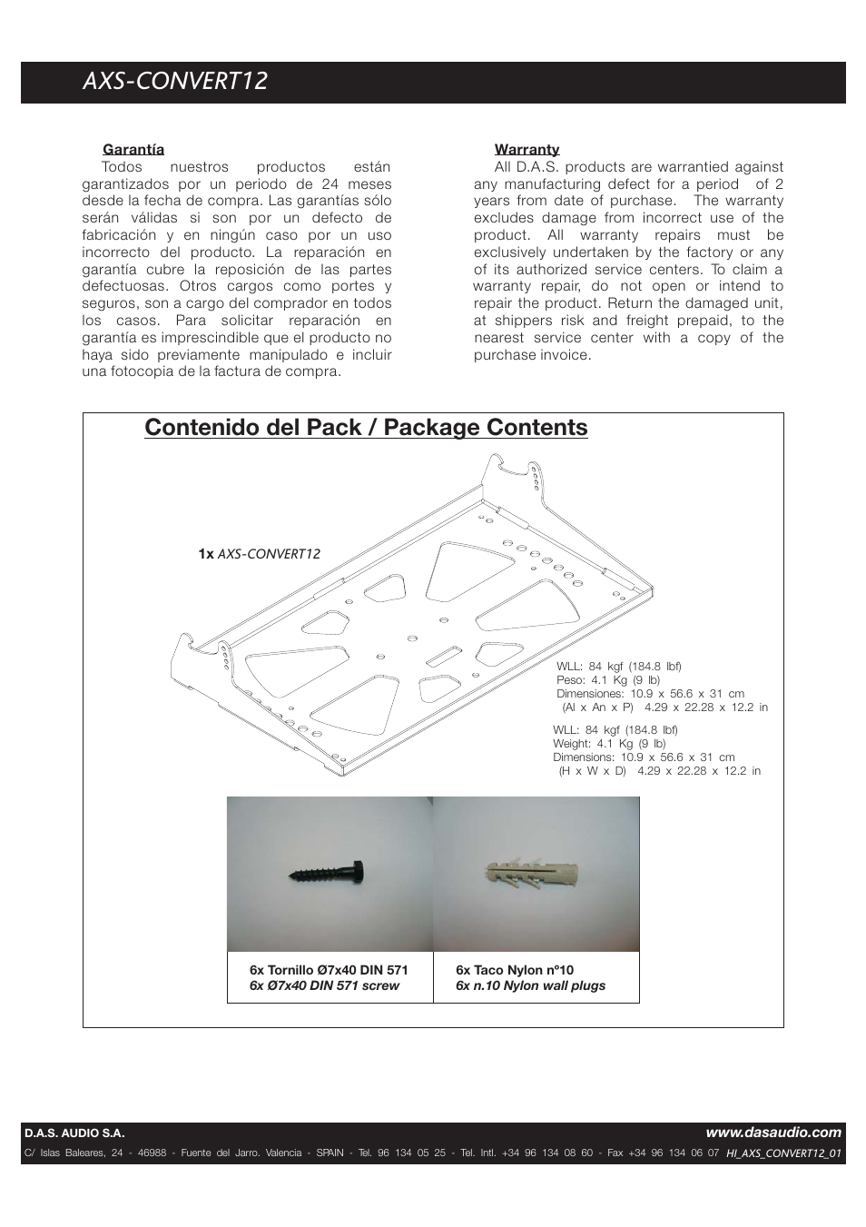 D.A.S. Audio AXS-convert12 User Manual | Page 2 / 2