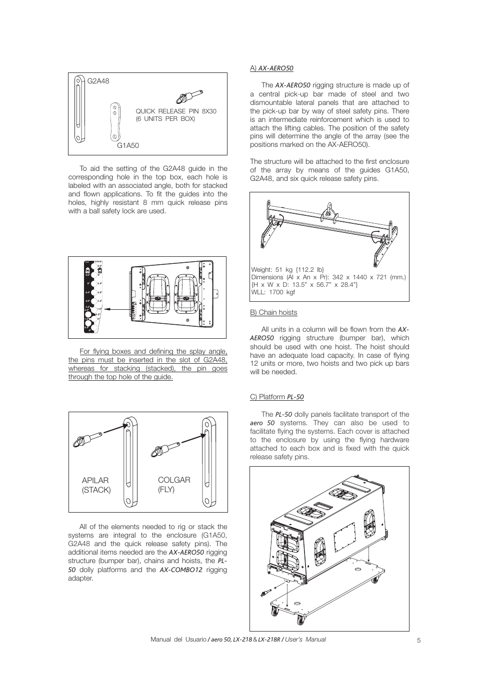 Apilar (stack) colgar (fly) | D.A.S. Audio LX-218R User Manual | Page 11 / 26