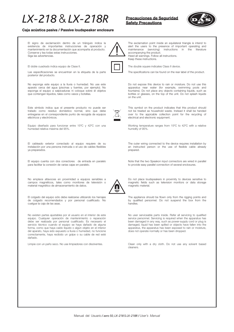 D.A.S. Audio LX-218R User Manual | Page 4 / 26