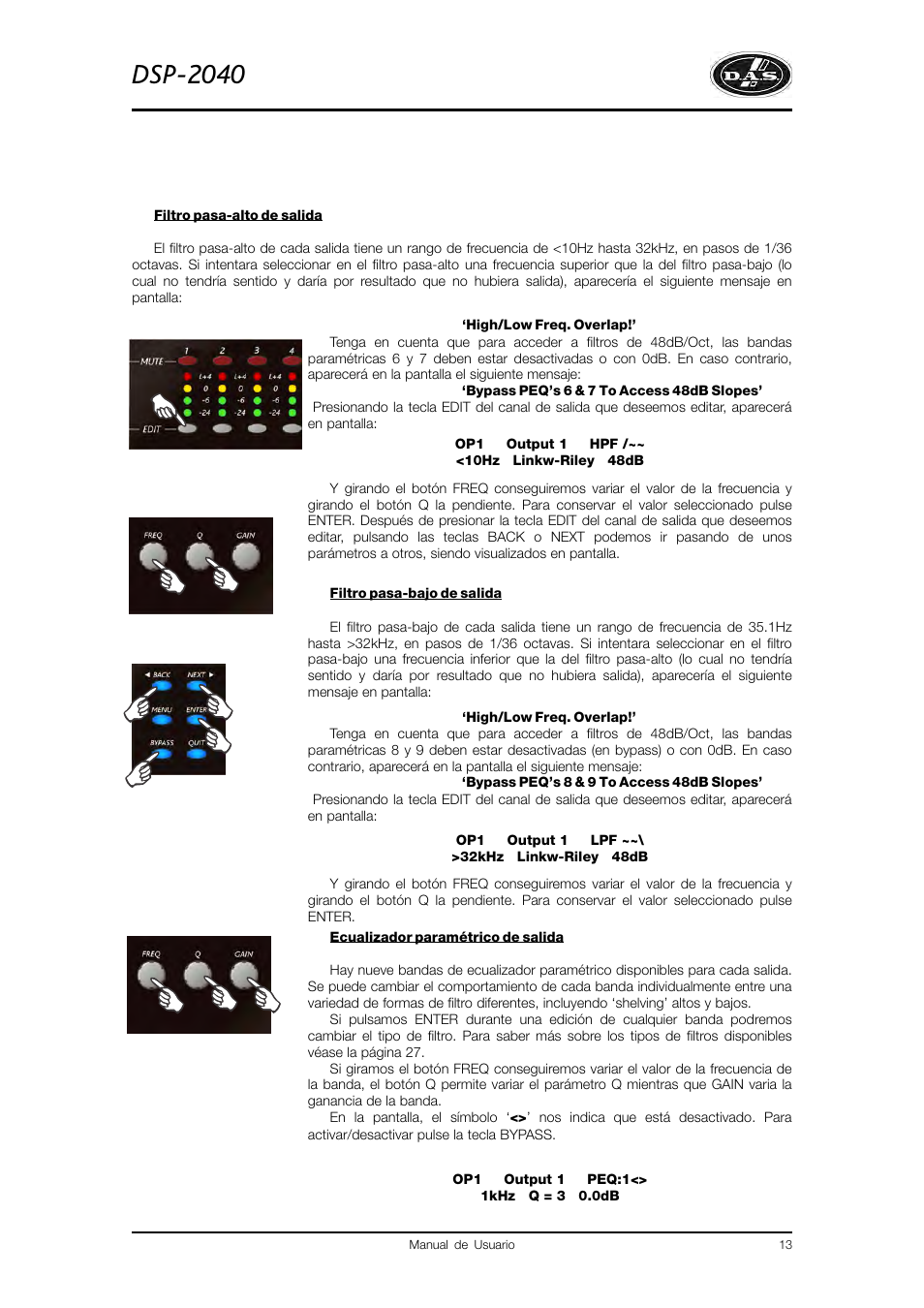 Dsp-2040 | D.A.S. Audio DSP2040 User Manual | Page 17 / 32