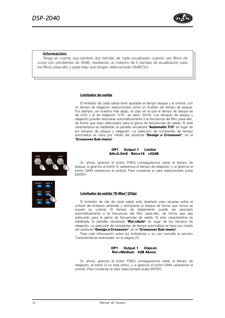 Dsp-2040 | D.A.S. Audio DSP2040 User Manual | Page 18 / 32