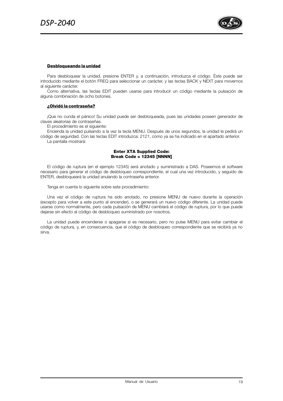 Dsp-2040 | D.A.S. Audio DSP2040 User Manual | Page 23 / 32