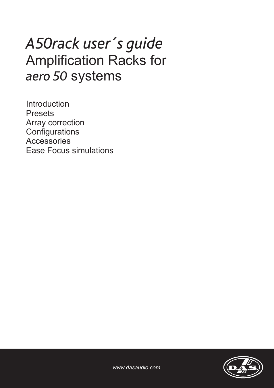 D.A.S. Audio Aero 50 Rack User Manual | 19 pages