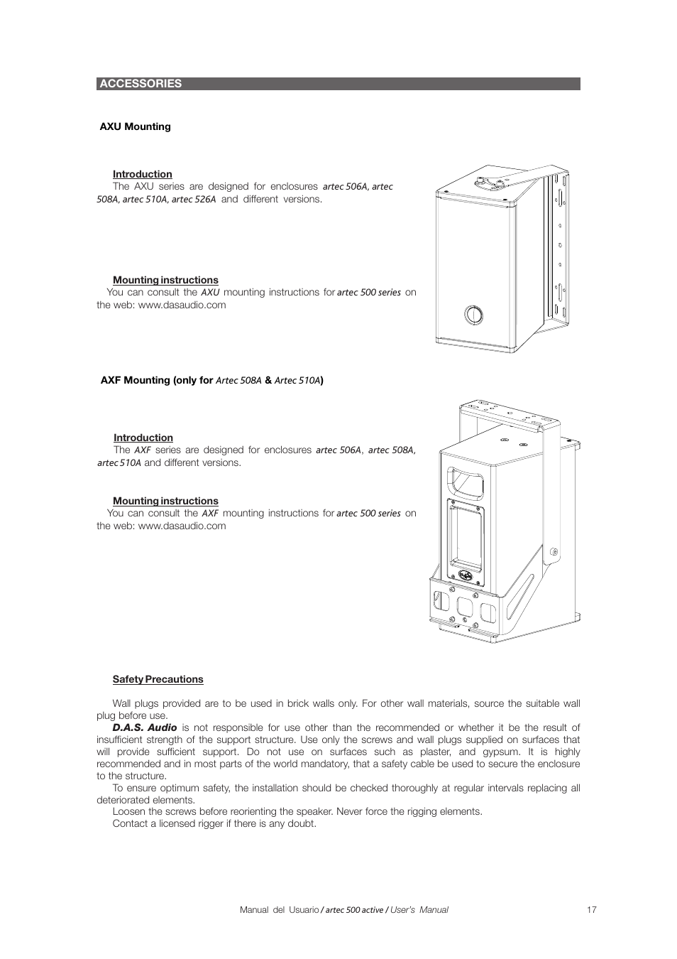 D.A.S. Audio Artec 500 Series User Manual | Page 17 / 19