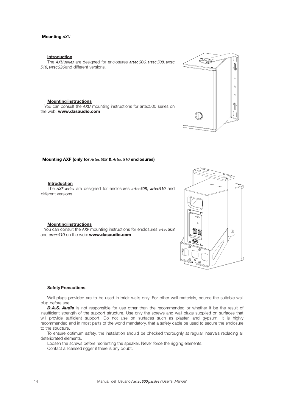 D.A.S. Audio Artec 500 Series User Manual | Page 14 / 15