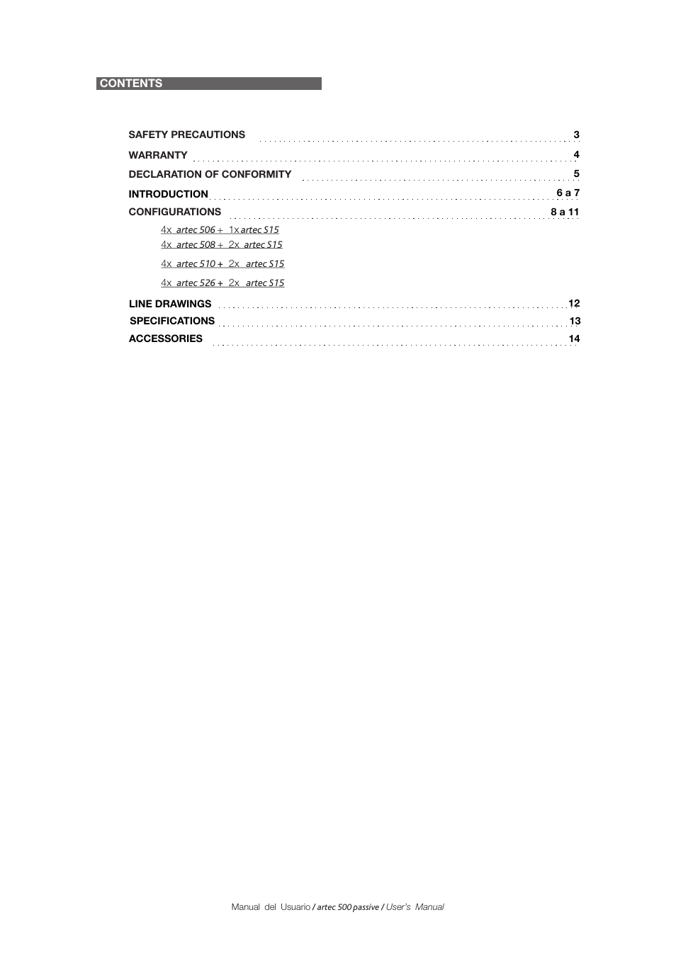 D.A.S. Audio Artec 500 Series User Manual | Page 2 / 15