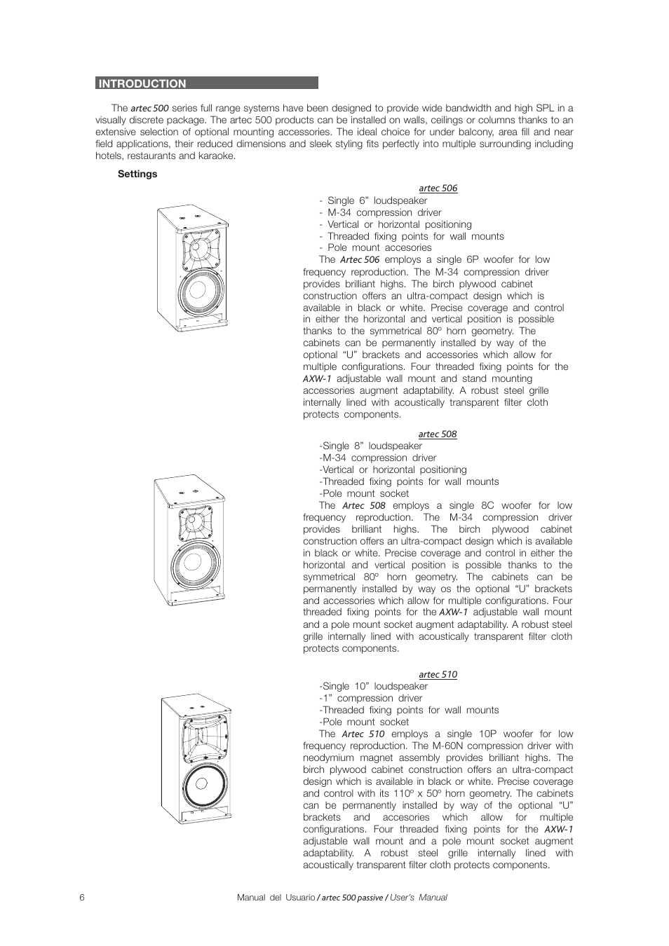 D.A.S. Audio Artec 500 Series User Manual | Page 6 / 15