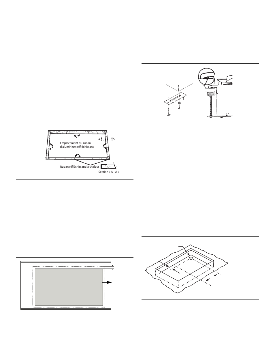 Préparation du plan de travail, Installation de la table de cuisson, Figure 5: pose des supports de fixation | Remarque, Raccordement de l'alimentation de gaz, Figure 6: zone du boîtier brut | Bosch NGM User Manual | Page 17 / 32