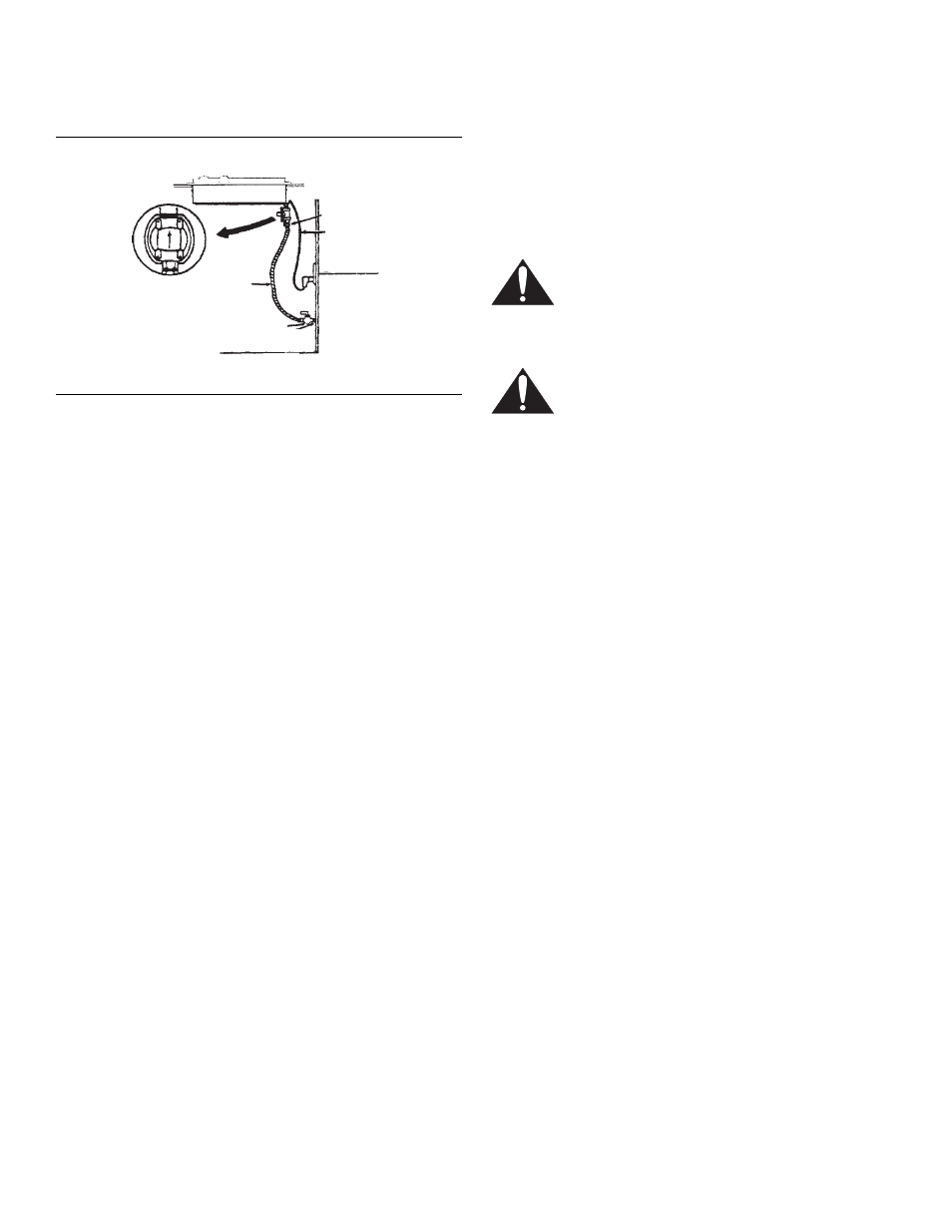 Figure 8: gas and electrical location, Turn on gas, Wipe off all detection fluid residue | Connect electrical supply, Burner cap placement, Placing burner caps, Warning | Bosch NGM User Manual | Page 8 / 32