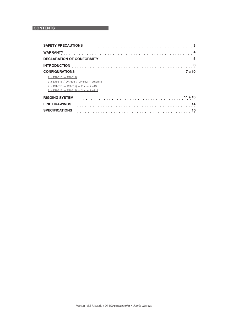 D.A.S. Audio DR-500 Series User Manual | Page 2 / 16