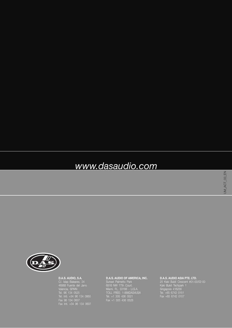 D.A.S. Audio Action Series User Manual | Page 19 / 19