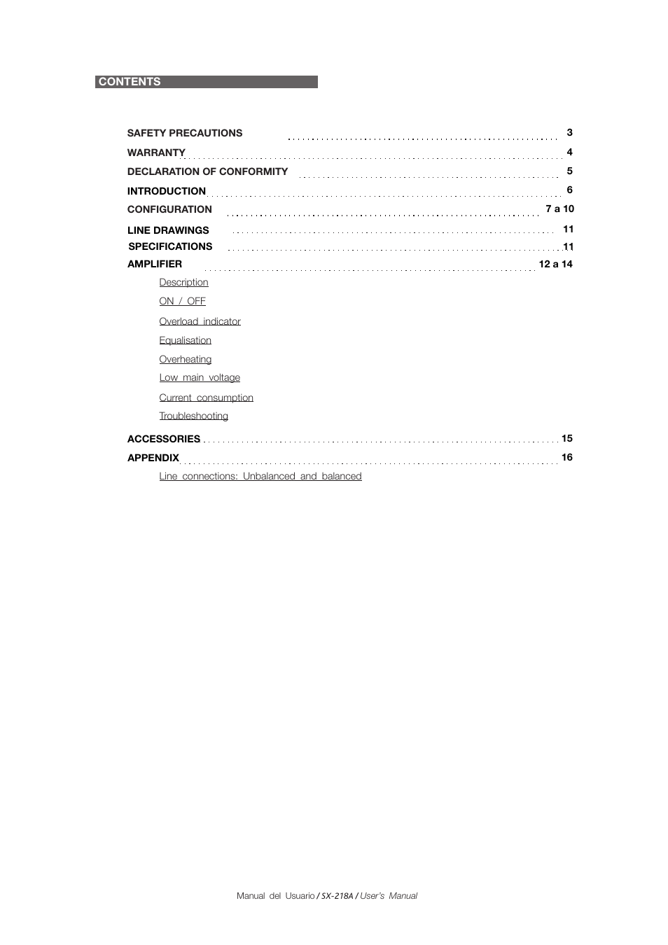 D.A.S. Audio SX-218A User Manual | Page 2 / 17