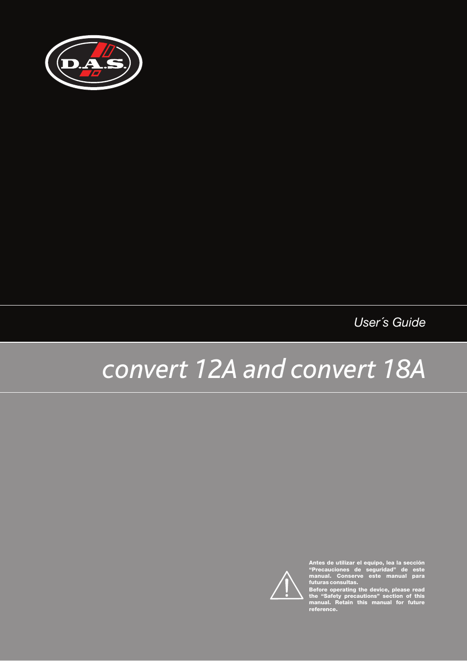 D.A.S. Audio Convert 12A User Manual | 23 pages