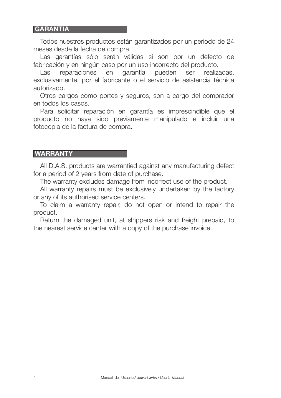 D.A.S. Audio Convert 12A User Manual | Page 4 / 23