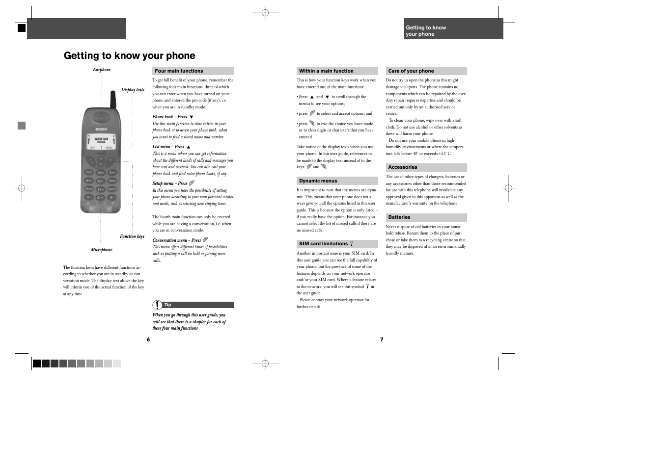 Getting to know your phone | Bosch GSM 509 User Manual | Page 5 / 22