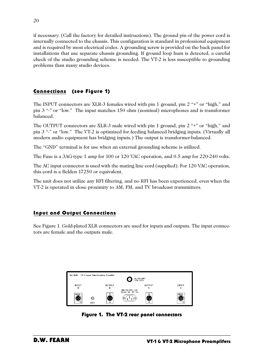 D.w. fearn | D.W. Fearn VT-2 User Manual | Page 20 / 40