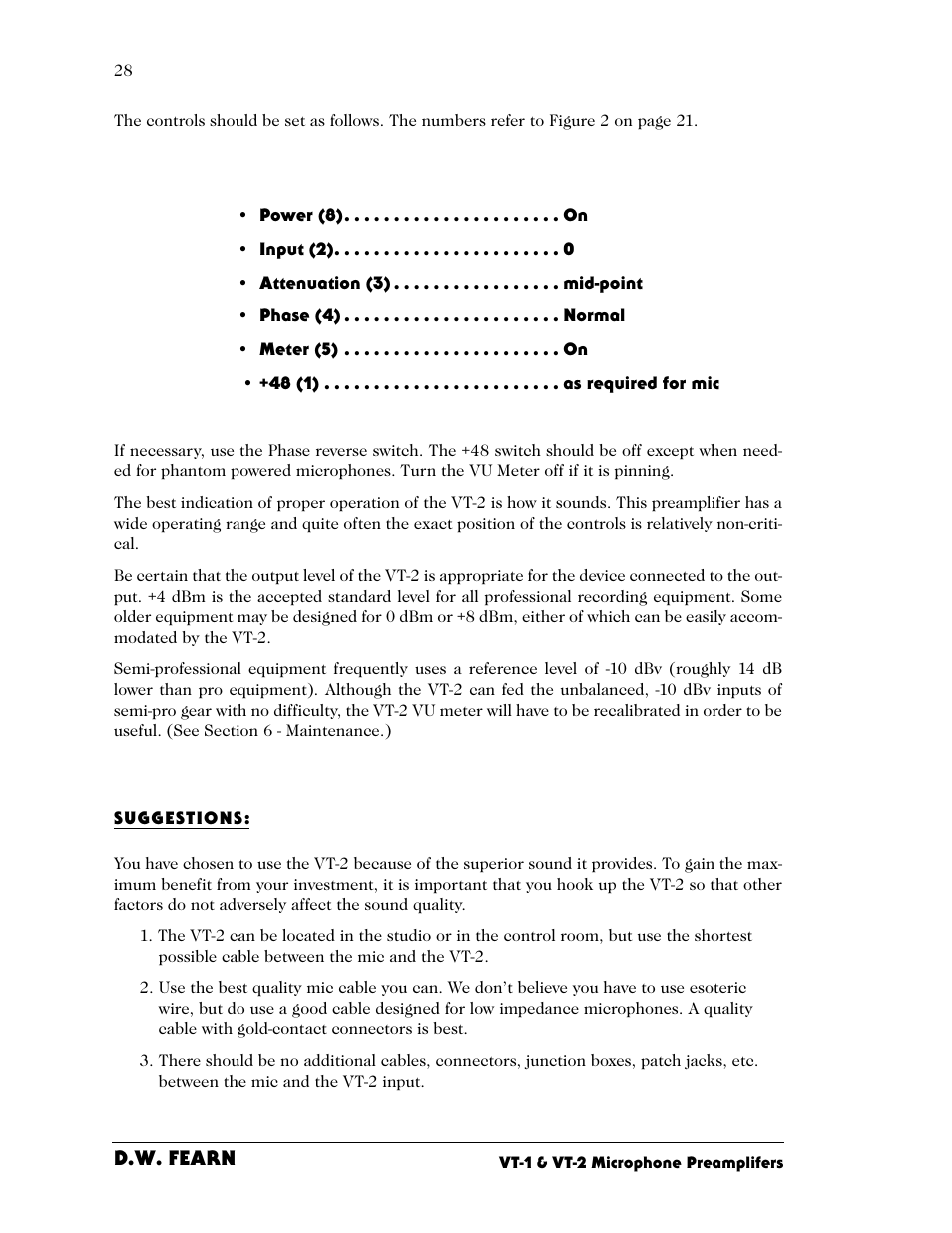 D.w. fearn | D.W. Fearn VT-2 User Manual | Page 28 / 40
