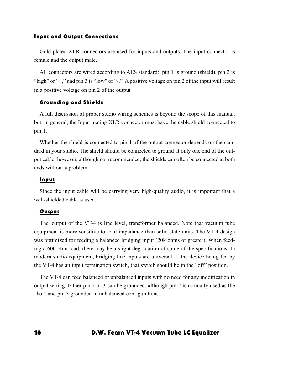 D.W. Fearn VT-4 User Manual | Page 11 / 15