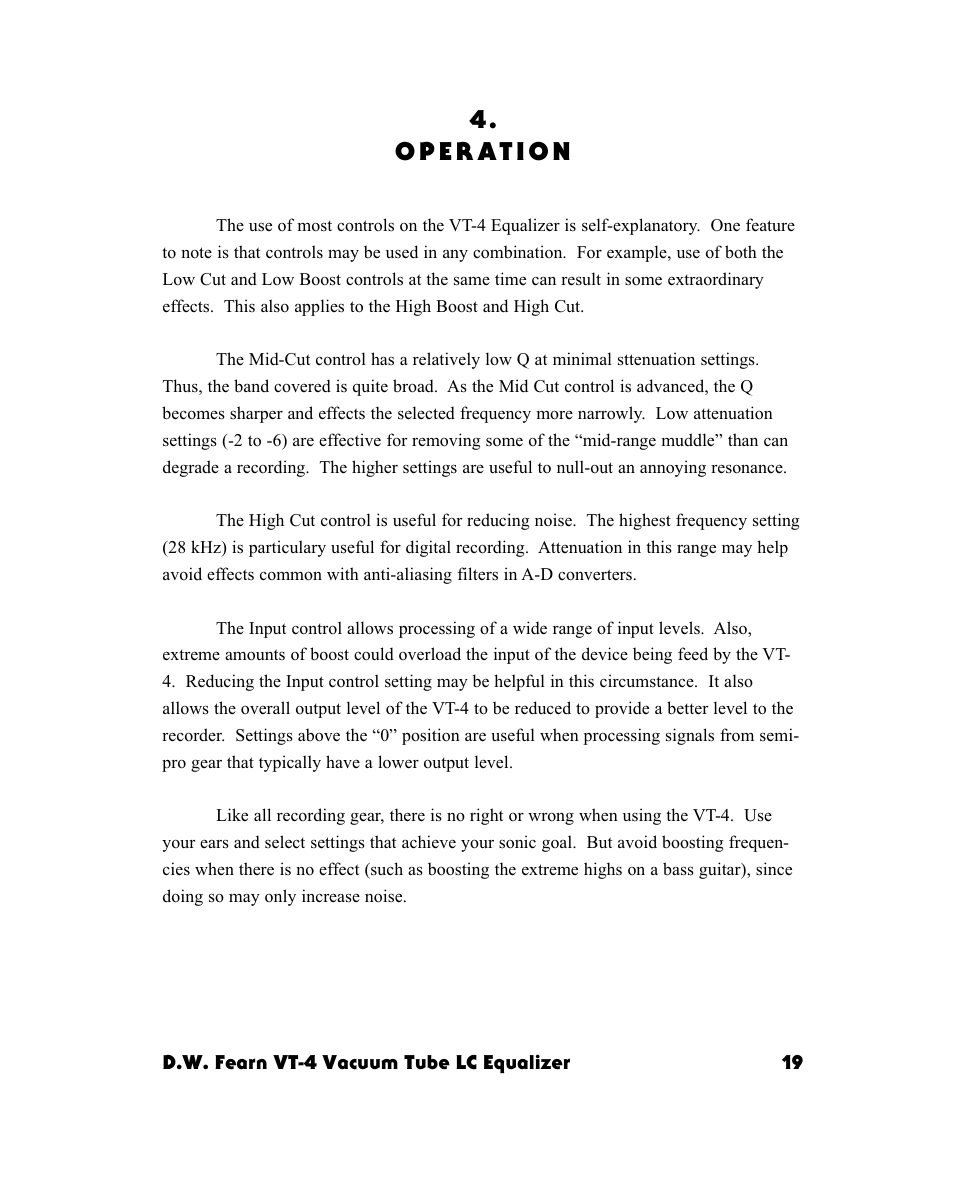 D.W. Fearn VT-4 User Manual | Page 12 / 15