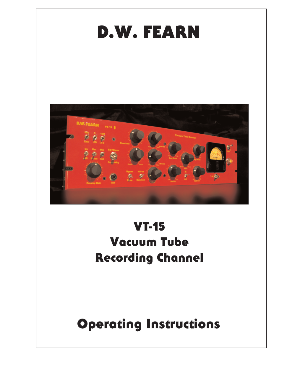 D.W. Fearn VT15 User Manual | 31 pages