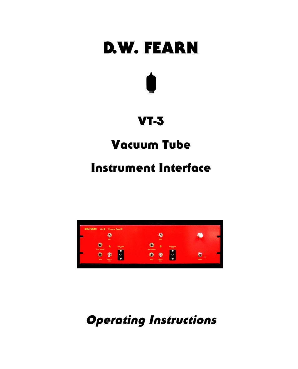 D.W. Fearn VT-3 User Manual | 23 pages