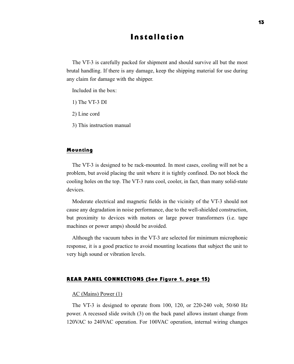 D.W. Fearn VT-3 User Manual | Page 11 / 23