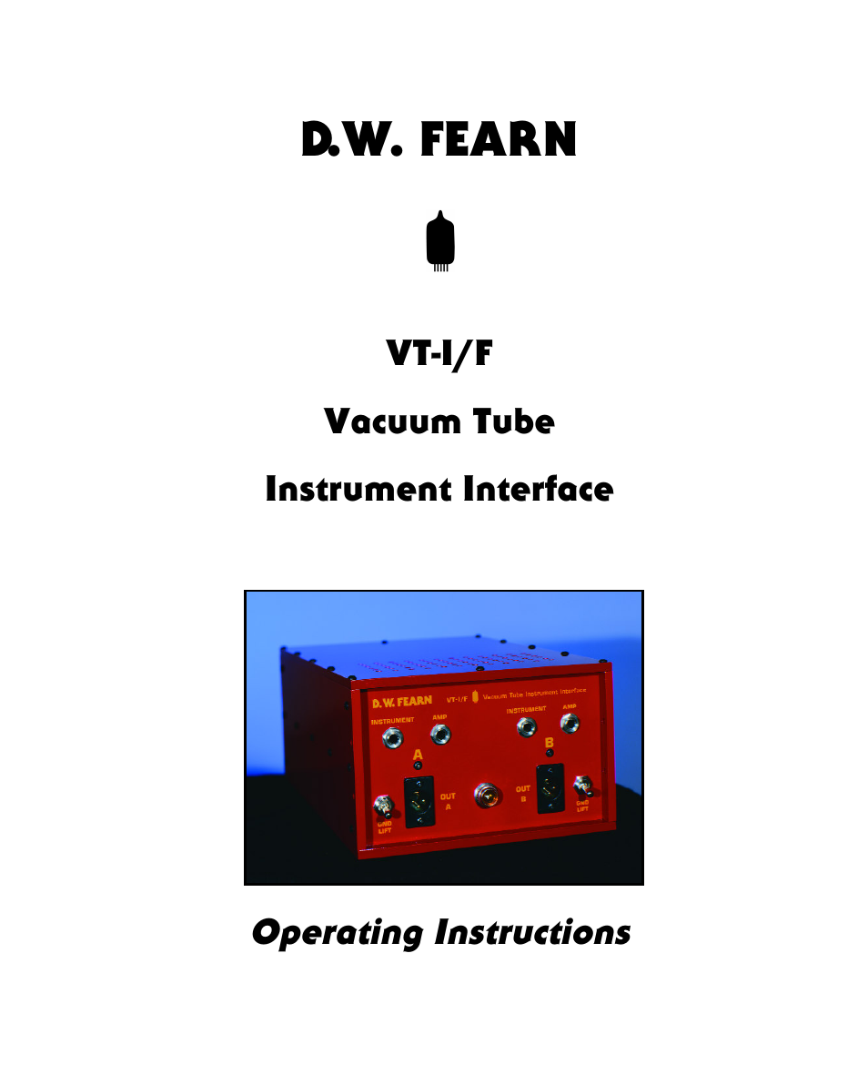 D.W. Fearn VT-I/F User Manual | 23 pages