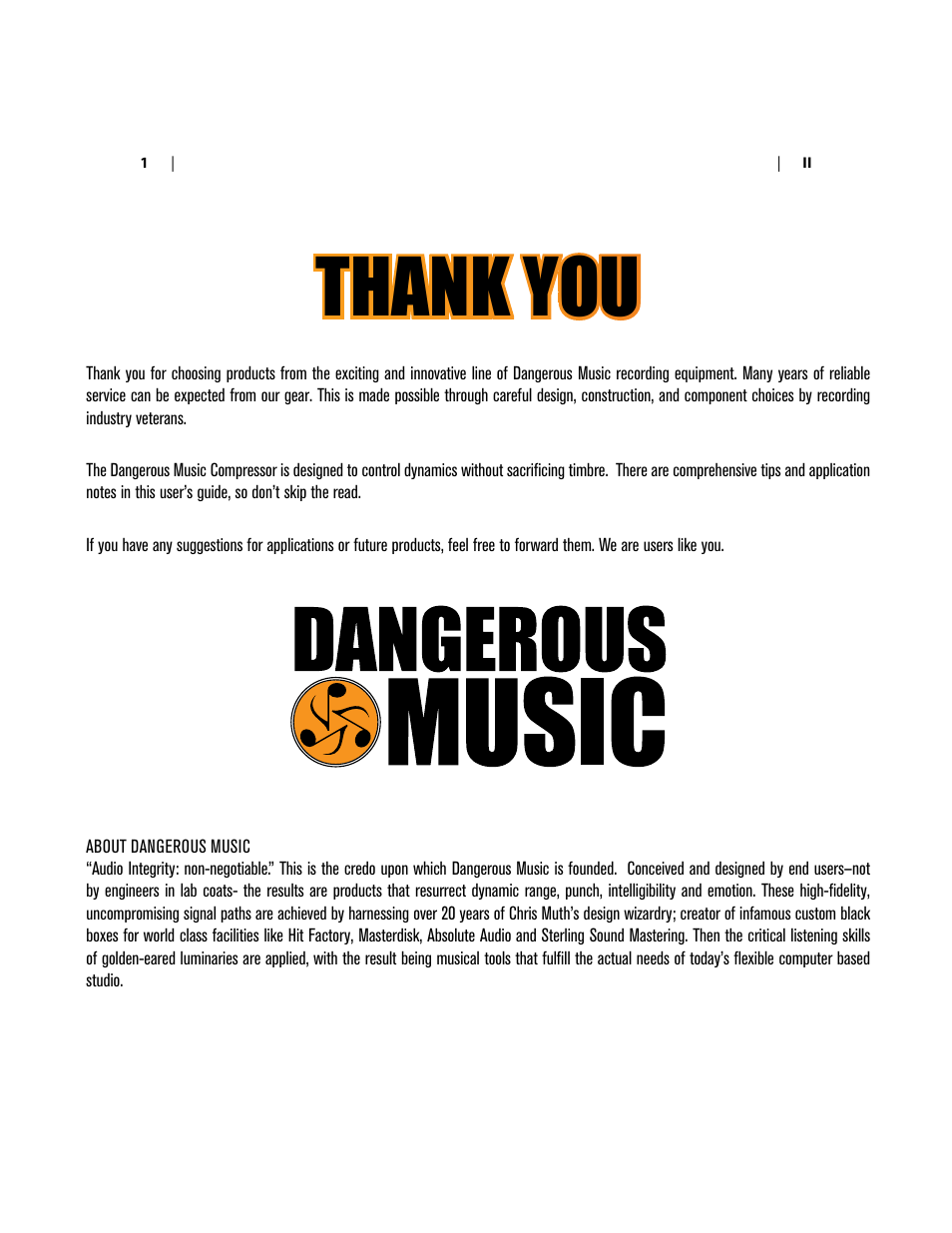 Dangerous Music Compressor User Manual | Page 3 / 19