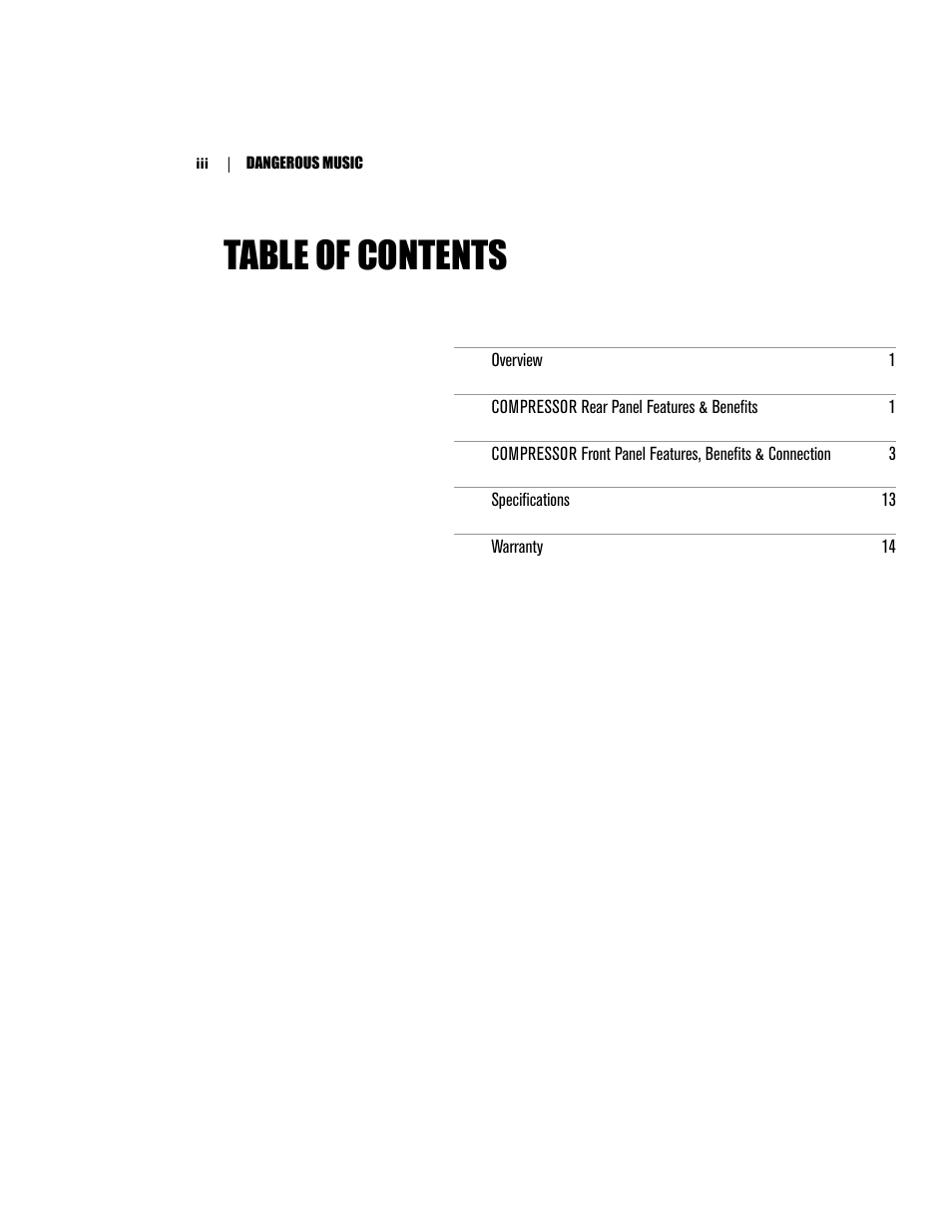 Dangerous Music Compressor User Manual | Page 4 / 19